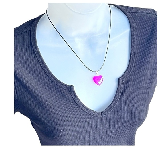 Lot/3 Vibrant Heart Pendants w/Black Necklace Set - Picture 12 of 12